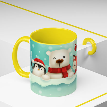 Festive Animal Friends Coffee Mug - Winter Holiday Theme