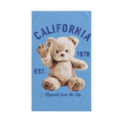 California Bear Moment Hand Towel, Cute Bathroom Decor, Gift for Kids, Nursery Accessory, Summer Beach Towel, Baby Shower Gift