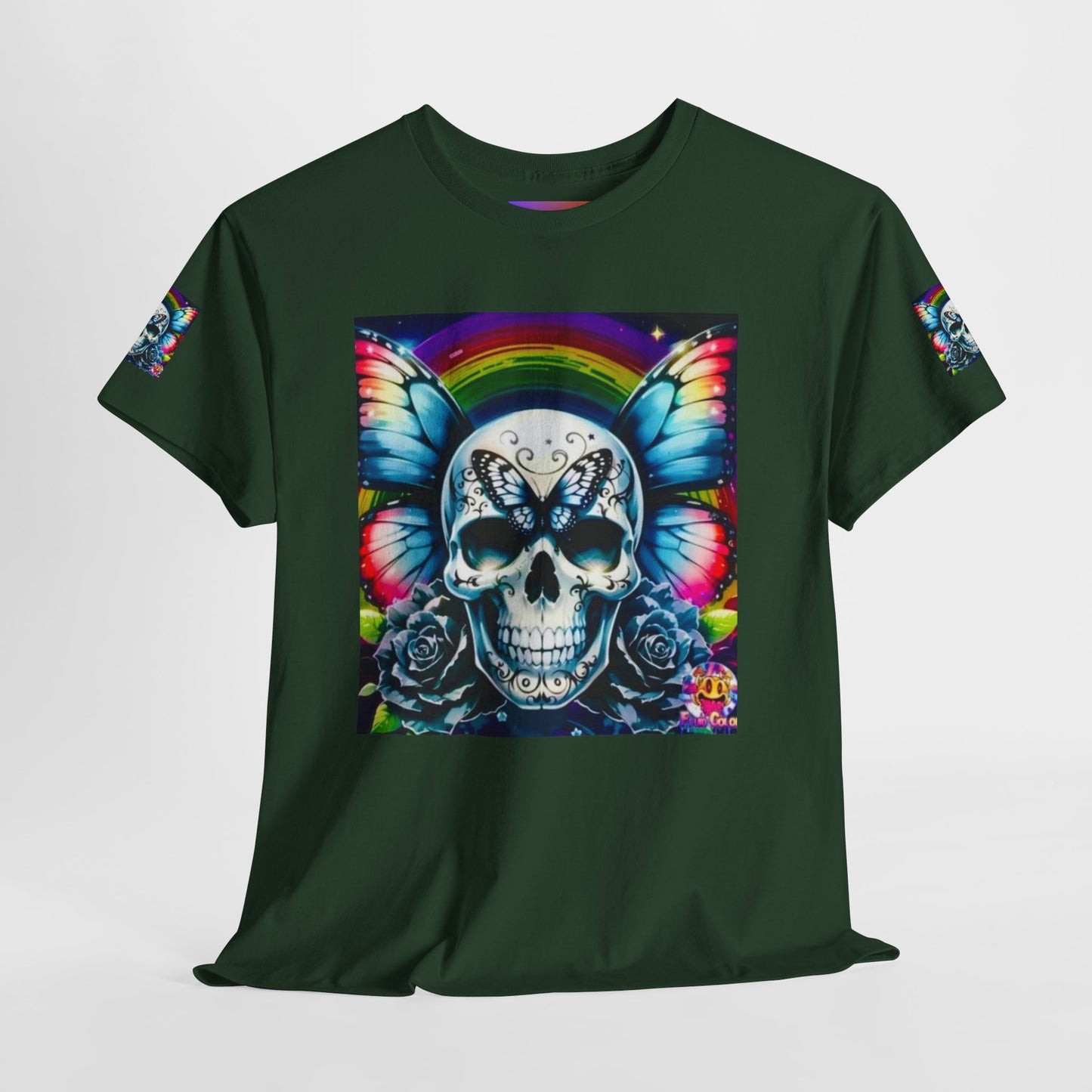 Skull Tee - Bright & Colorful Butterfly Design