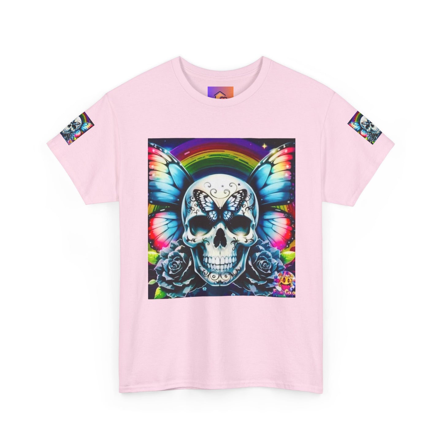 Skull Tee - Bright & Colorful Butterfly Design