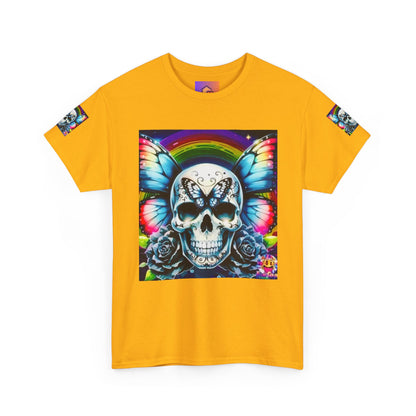 Skull Tee - Bright & Colorful Butterfly Design