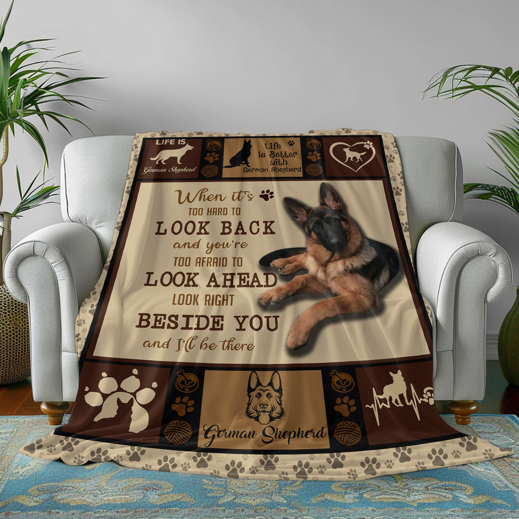 German Shepherd Dog Flannel Fleece Throw Blanket, Soft German Shepherd Dog Blanket For Bed Couch 50x60