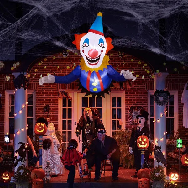 3.3 FT Halloween Inflatable Clown Broke Out From Window Outdoor Decorations, Scary Blow Up Decor With Built-in LED Lights For Holiday Party Yard Lawn Garden Decor Indoor Outdoor