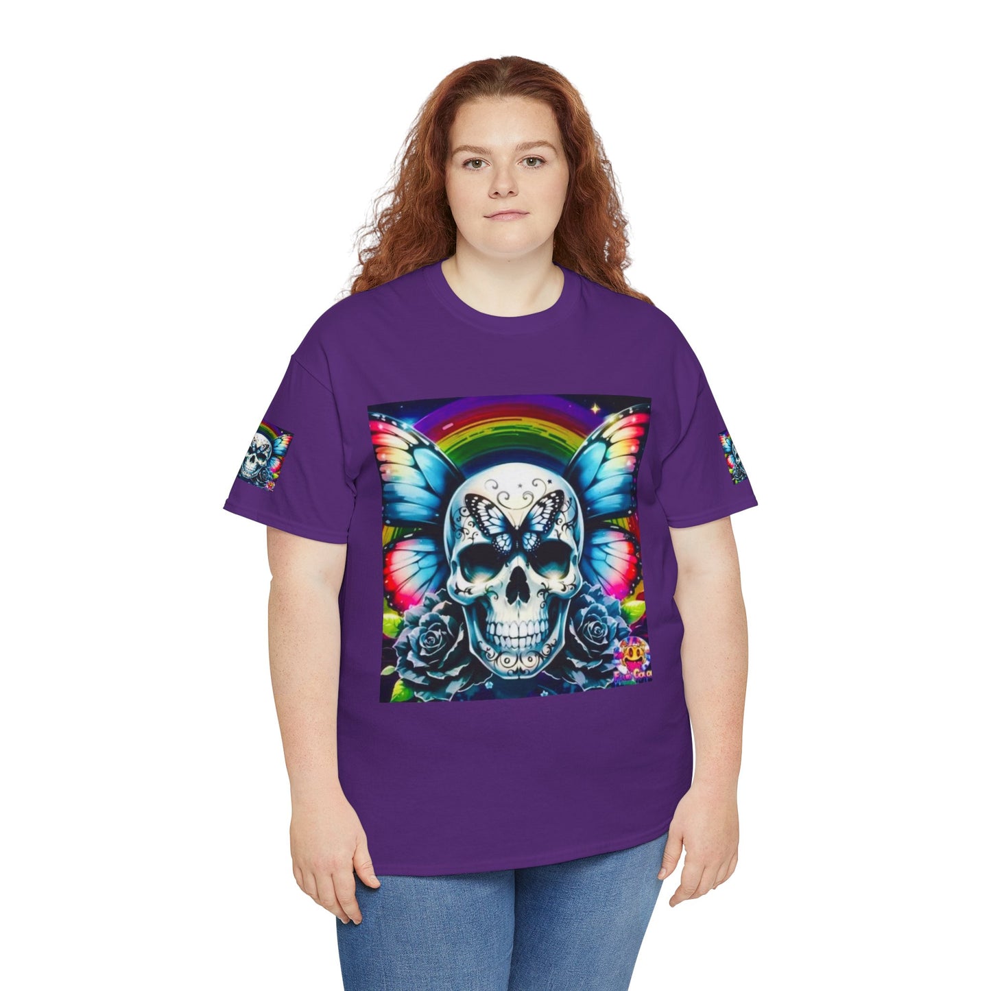 Skull Tee - Bright & Colorful Butterfly Design