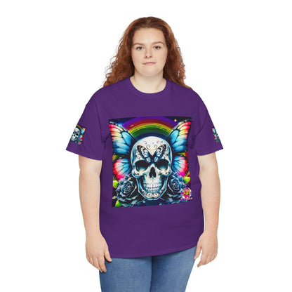 Skull Tee - Bright & Colorful Butterfly Design