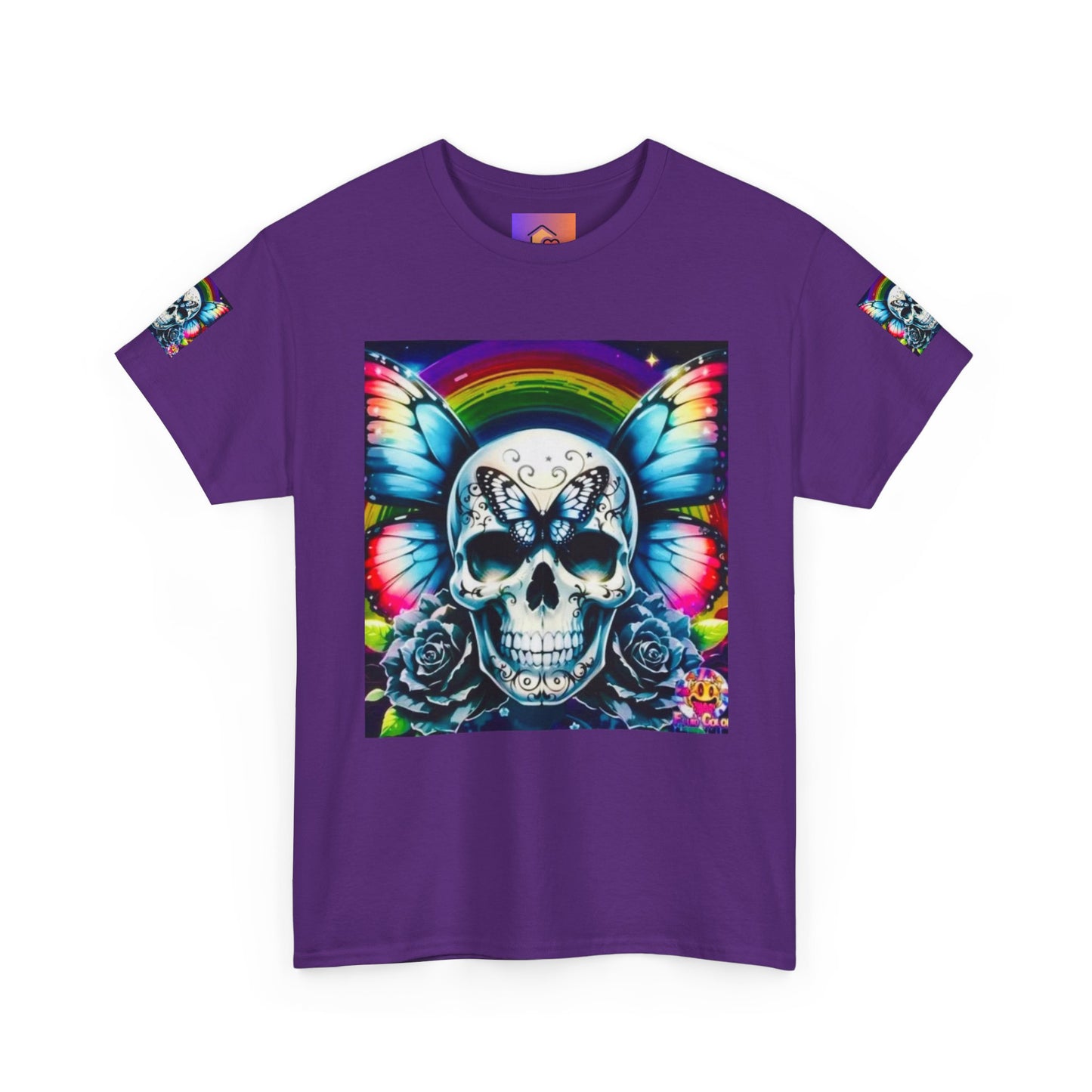 Skull Tee - Bright & Colorful Butterfly Design