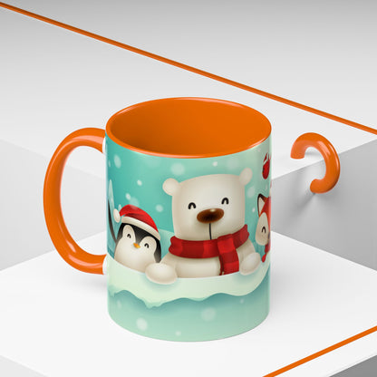 Festive Animal Friends Coffee Mug - Winter Holiday Theme