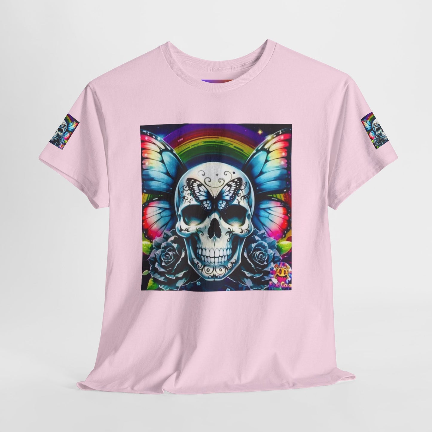 Skull Tee - Bright & Colorful Butterfly Design