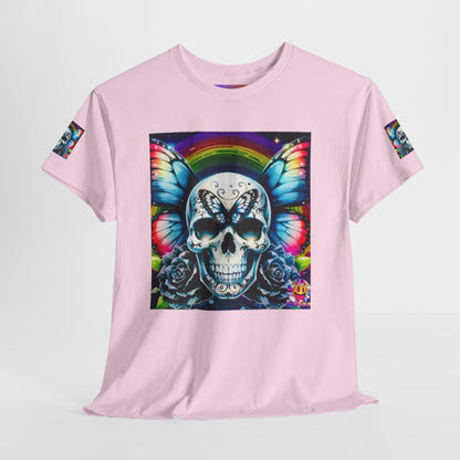 Skull Tee - Bright & Colorful Butterfly Design
