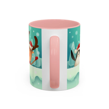 Festive Animal Friends Coffee Mug - Winter Holiday Theme