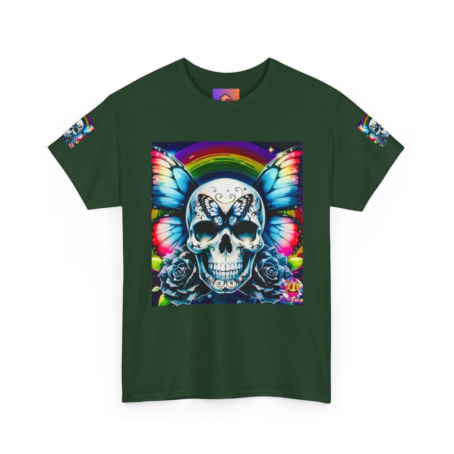 Skull Tee - Bright & Colorful Butterfly Design
