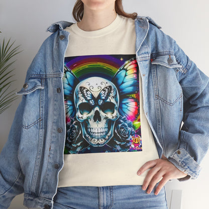 Skull Tee - Bright & Colorful Butterfly Design