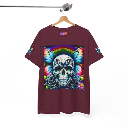 Skull Tee - Bright & Colorful Butterfly Design
