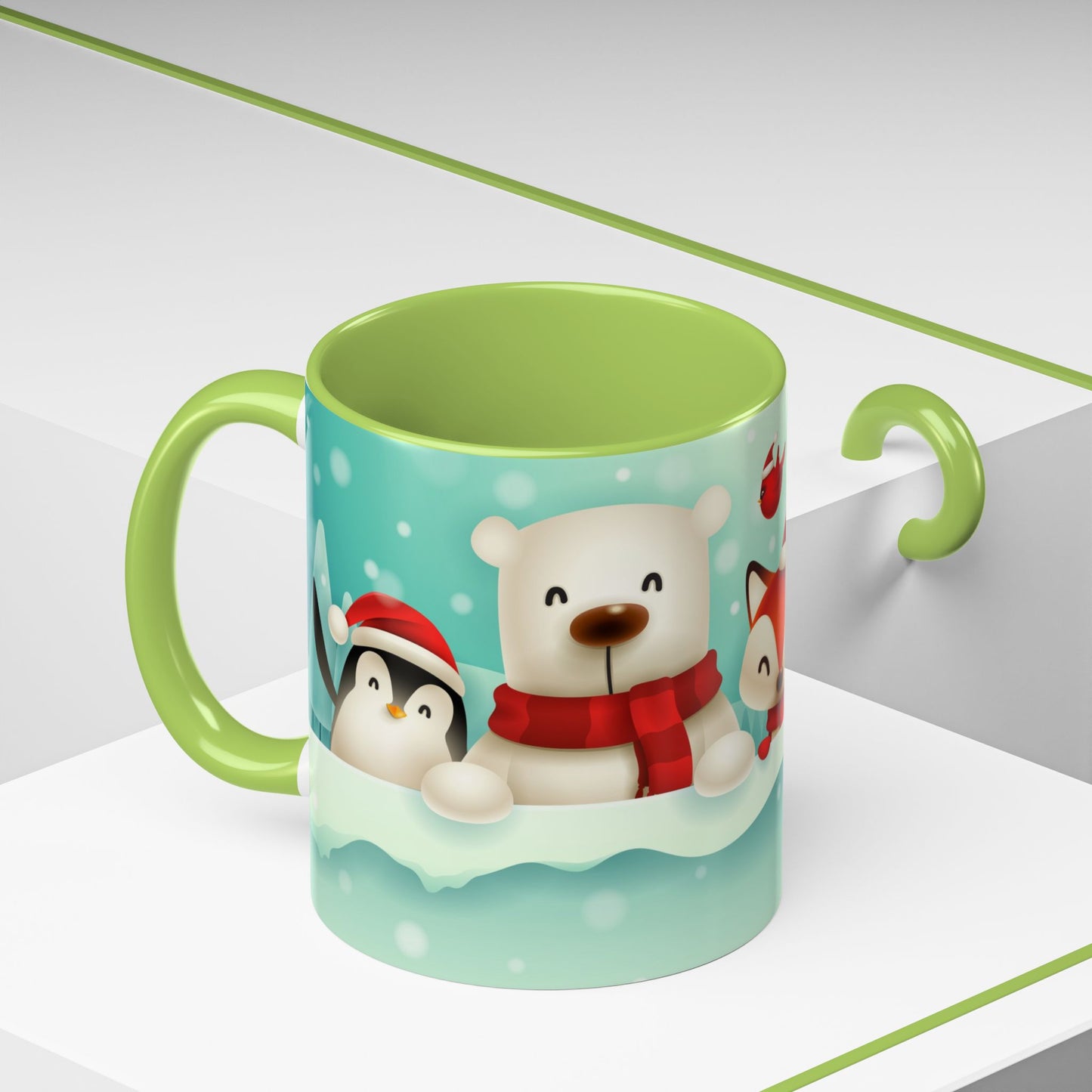Festive Animal Friends Coffee Mug - Winter Holiday Theme