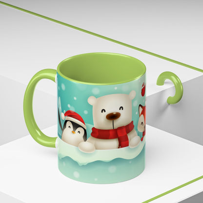 Festive Animal Friends Coffee Mug - Winter Holiday Theme