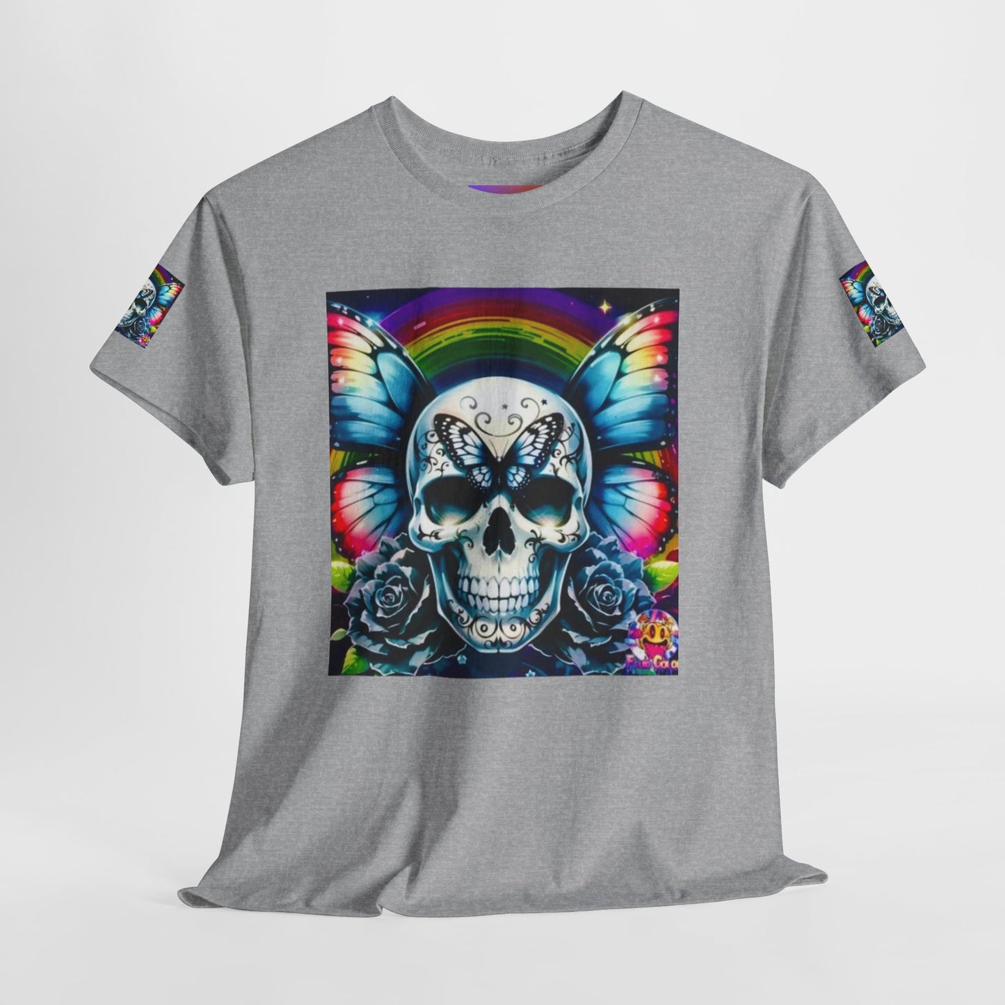 Skull Tee - Bright & Colorful Butterfly Design