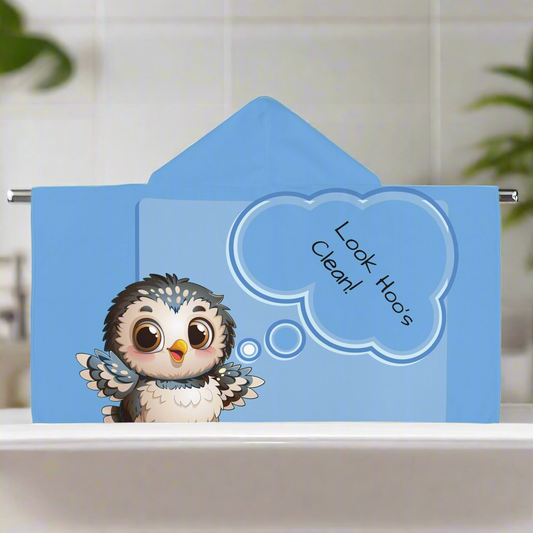 Youth Hooded Towel - Adorable Owl Design, Fun Bath Time Accessory, Perfect for Kids, Gift for Birthdays, Beach Days, Swim Lessons