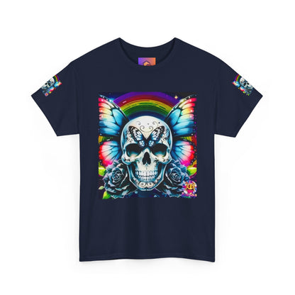Skull Tee - Bright & Colorful Butterfly Design