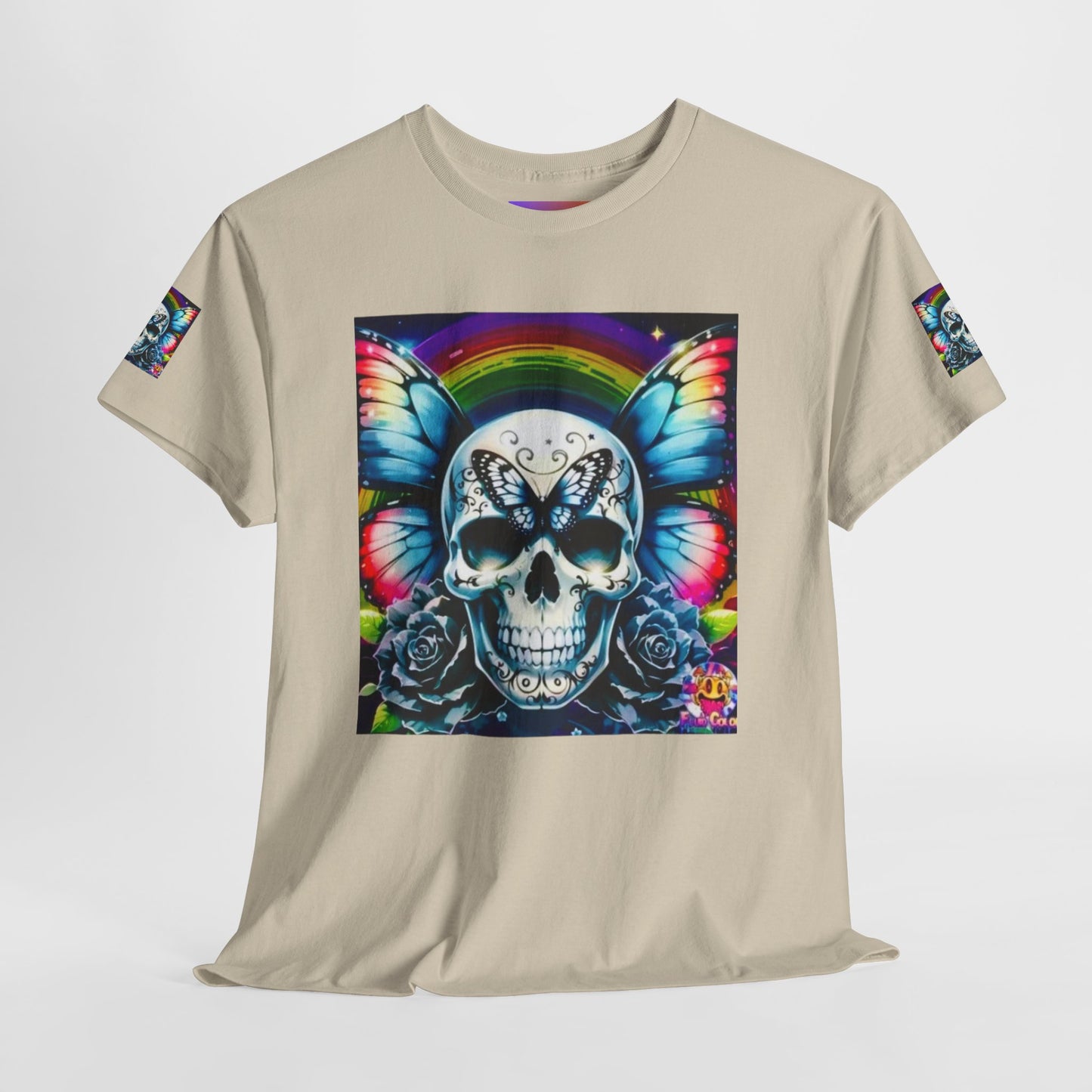 Skull Tee - Bright & Colorful Butterfly Design