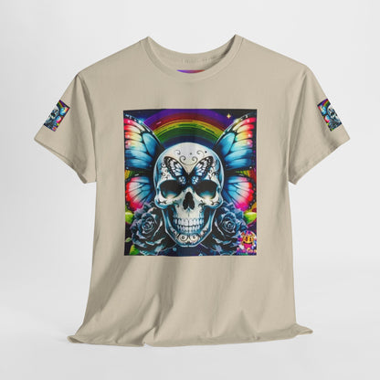 Skull Tee - Bright & Colorful Butterfly Design