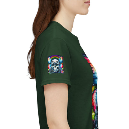 Skull Tee - Bright & Colorful Butterfly Design