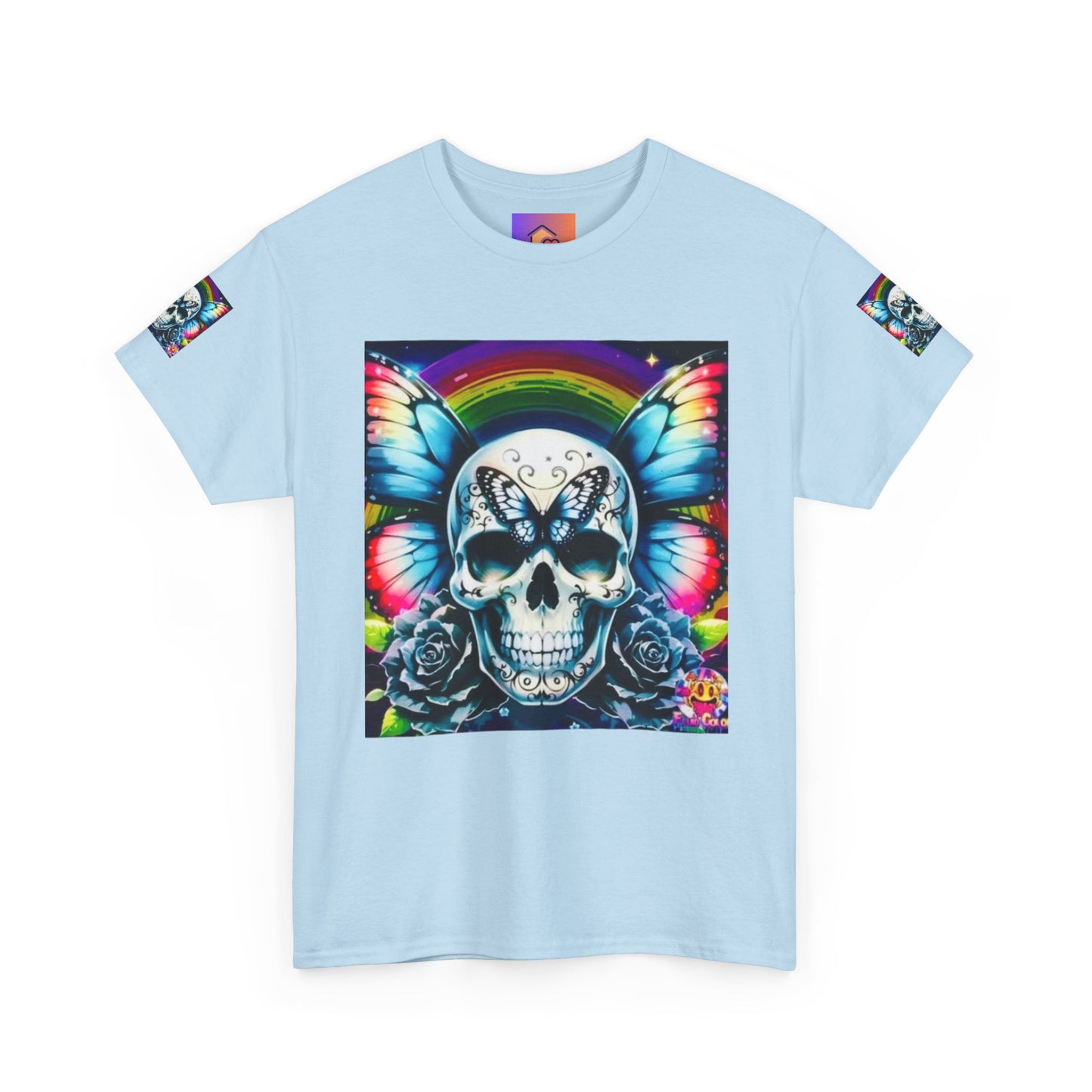 Skull Tee - Bright & Colorful Butterfly Design