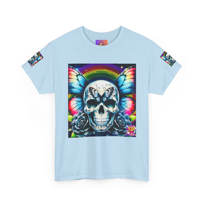 Skull Tee - Bright & Colorful Butterfly Design