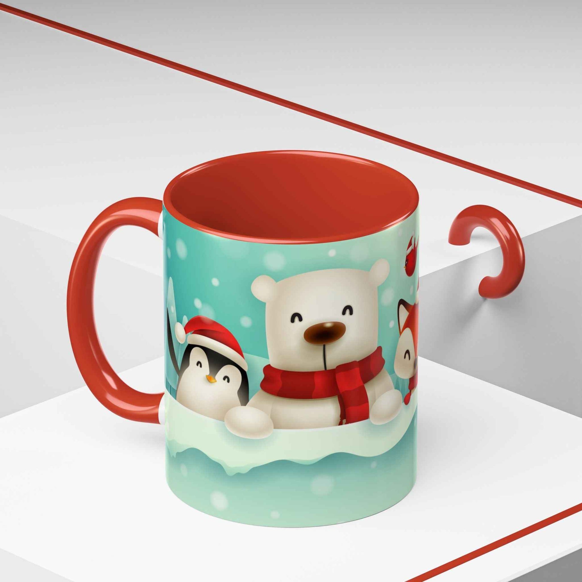 Festive Animal Friends Coffee Mug - Winter Holiday Theme