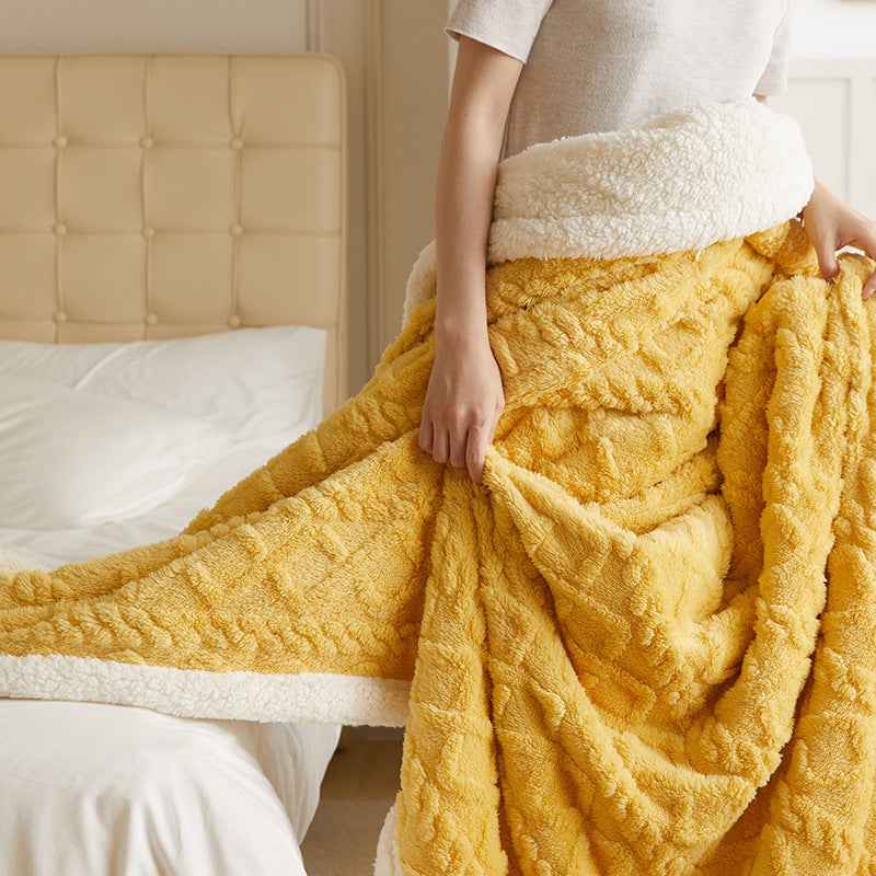 Autumn And Winter Thickening Taffeta Thermal Flannel Casual Blanket