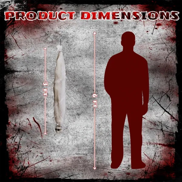 3ft Halloween Animated Hanging Cocoon Corpse Decoration, Dead Body Prop With Motion & Horror Scream, Haunted House Indoor And Outdoor Decorations, Creepy Tree Hanging Decor