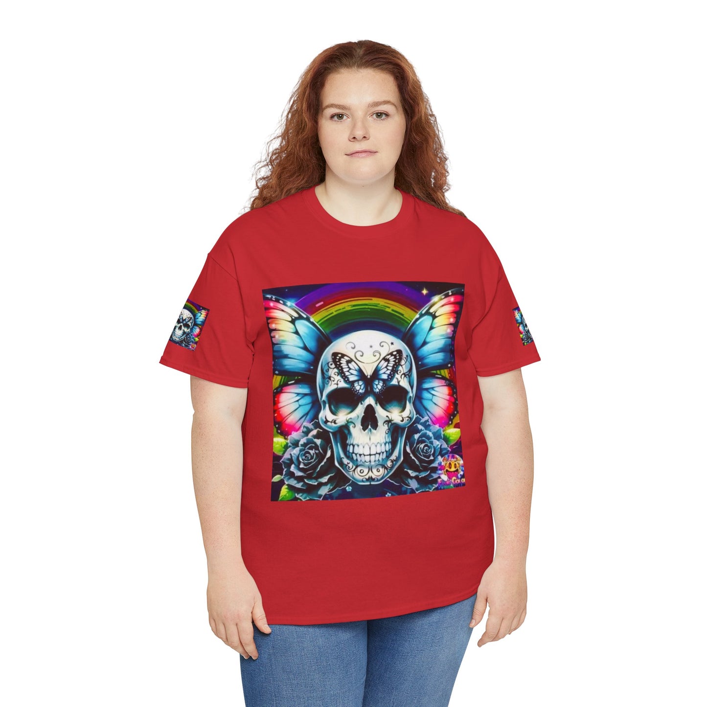 Skull Tee - Bright & Colorful Butterfly Design