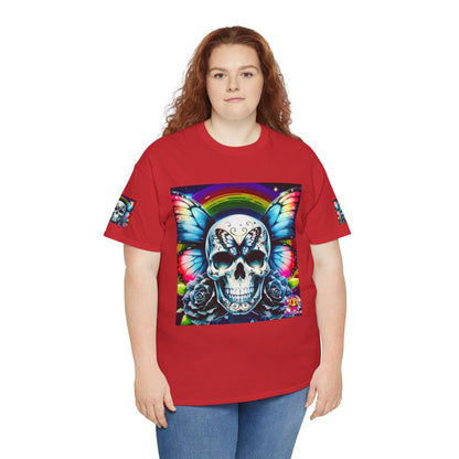 Skull Tee - Bright & Colorful Butterfly Design