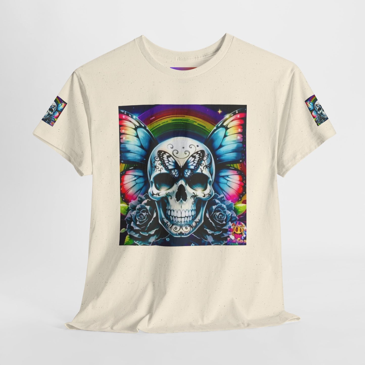 Skull Tee - Bright & Colorful Butterfly Design