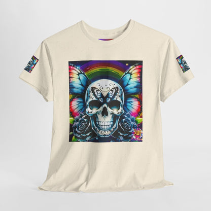 Skull Tee - Bright & Colorful Butterfly Design