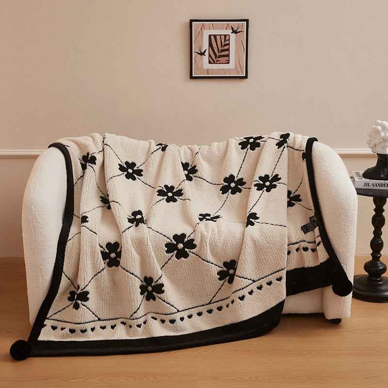 Autumn And Winter New Black And White Cationic Panda Velvet Multifunctional Blanket
