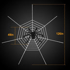 1Pc Halloween Decorations Spider Outdoor 49inch Halloween Spider With 126 Inch Tarantula Mega Spider Web Hairy Poseable Scary Spider Outdoor Yard Creepy Decor Spider Stretch Cobweb