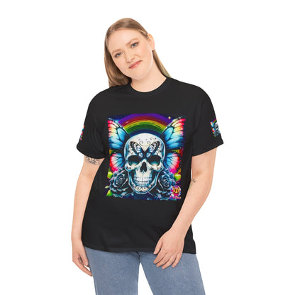Skull Tee - Bright & Colorful Butterfly Design