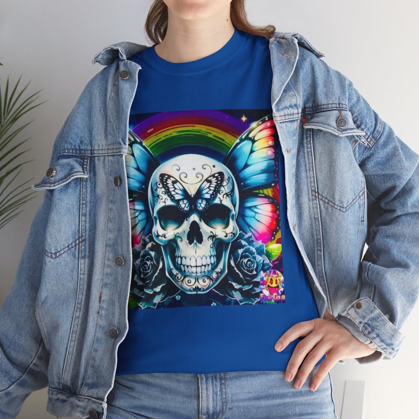 Skull Tee - Bright & Colorful Butterfly Design