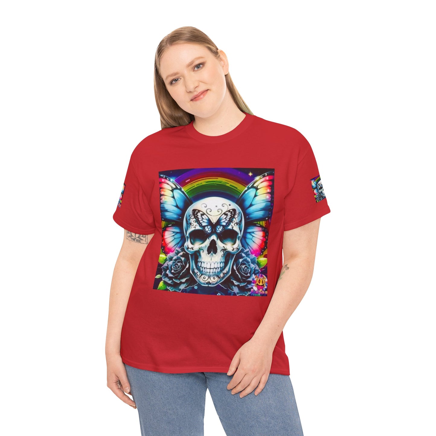 Skull Tee - Bright & Colorful Butterfly Design