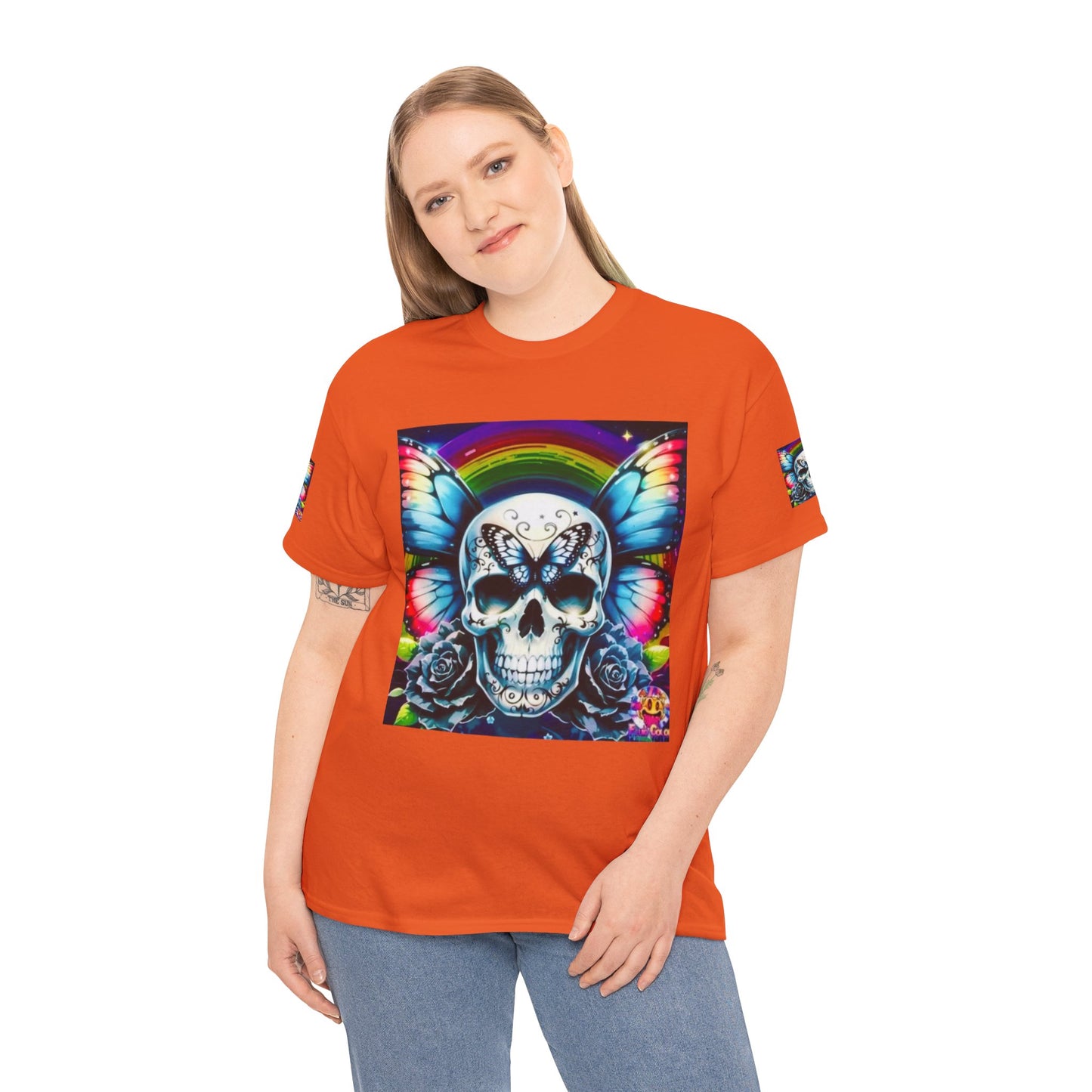 Skull Tee - Bright & Colorful Butterfly Design