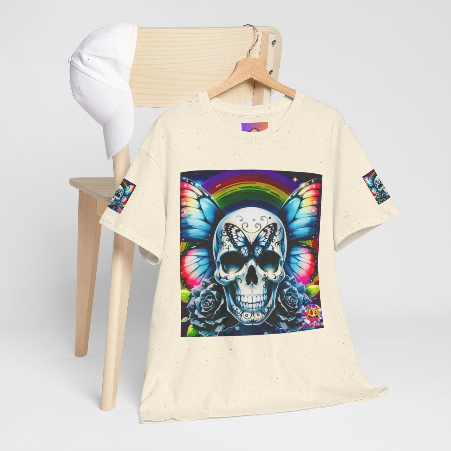 Skull Tee - Bright & Colorful Butterfly Design