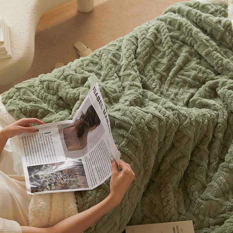 Autumn And Winter Thickening Taffeta Thermal Flannel Casual Blanket