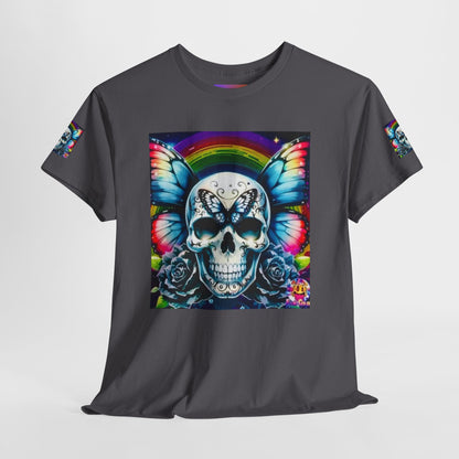 Skull Tee - Bright & Colorful Butterfly Design