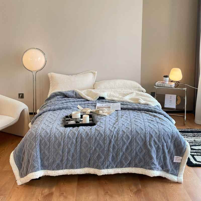 Autumn And Winter Thickening Taffeta Thermal Flannel Casual Blanket