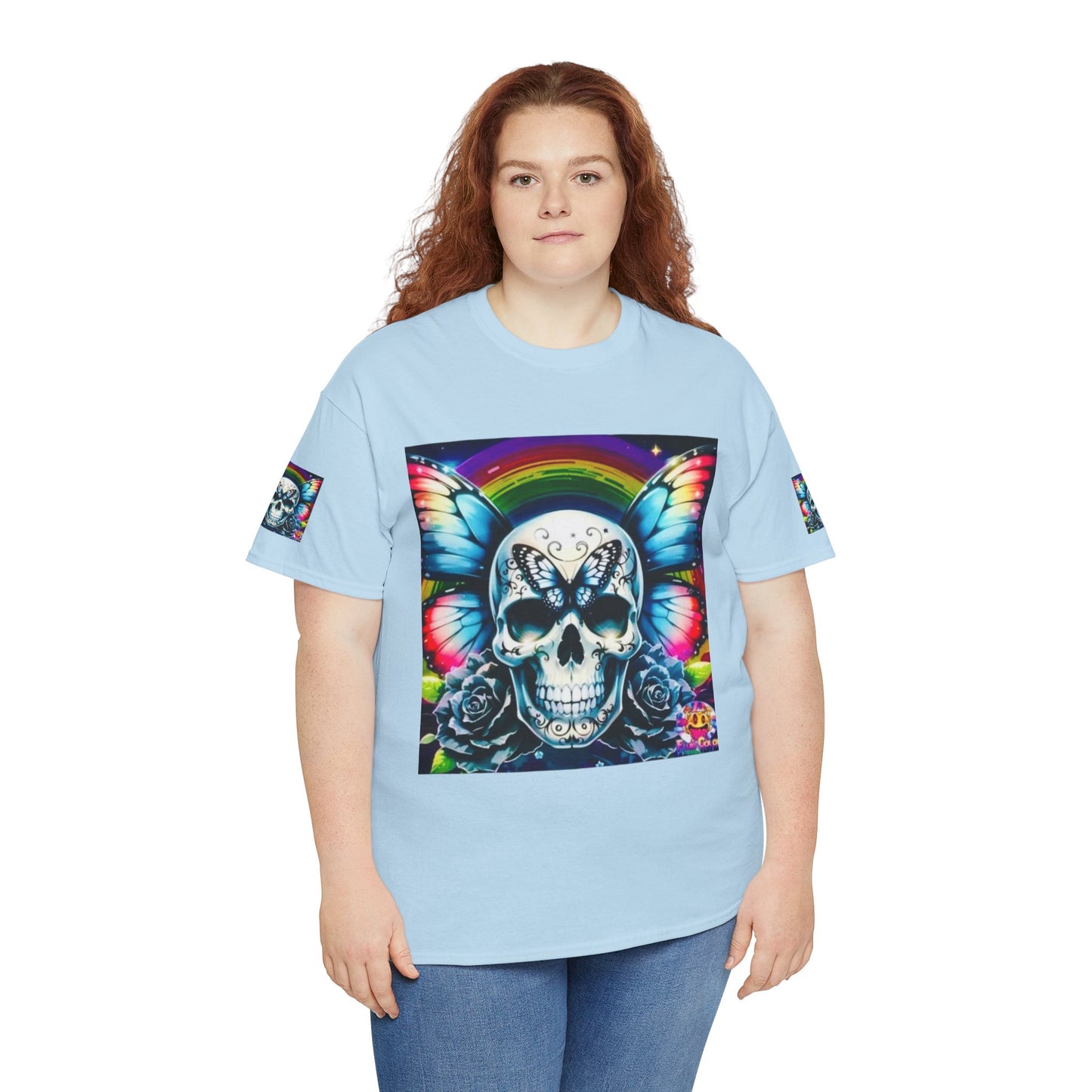 Skull Tee - Bright & Colorful Butterfly Design