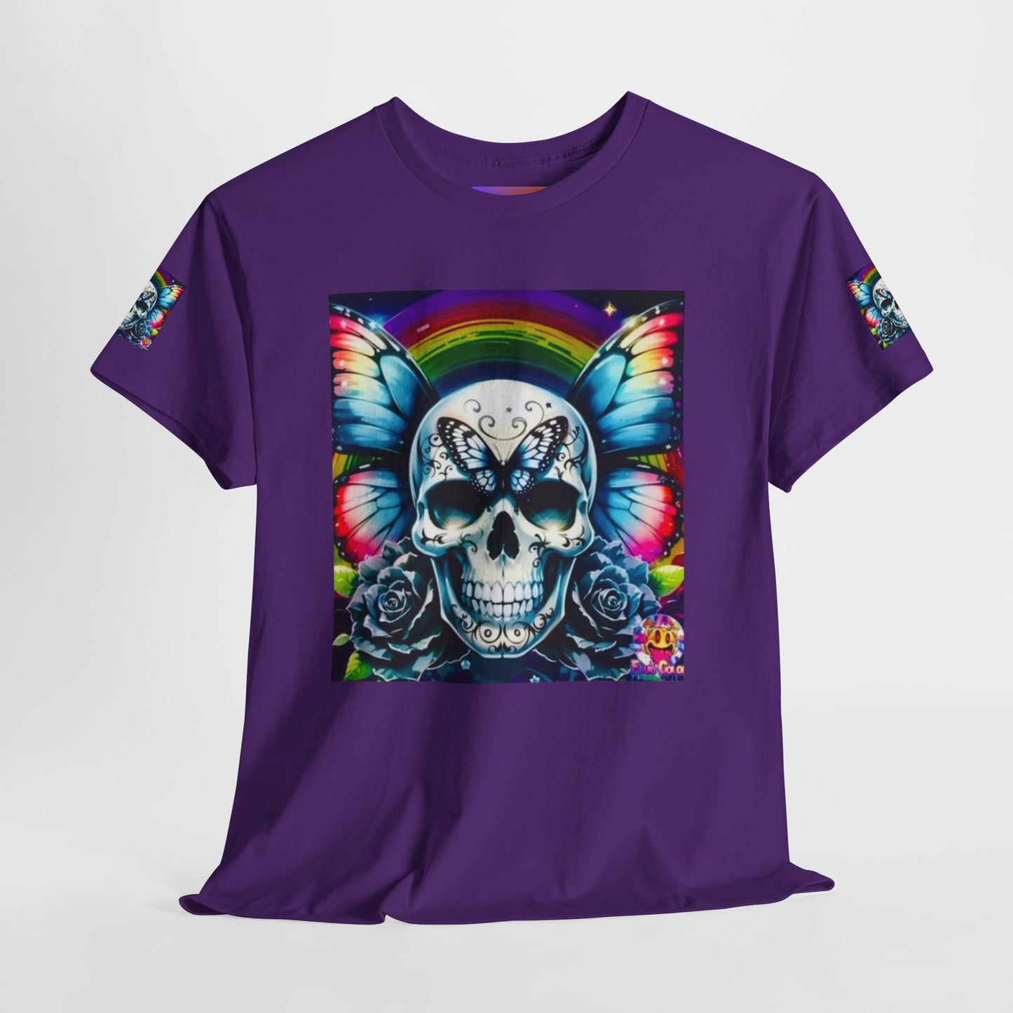 Skull Tee - Bright & Colorful Butterfly Design