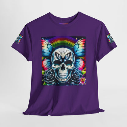 Skull Tee - Bright & Colorful Butterfly Design