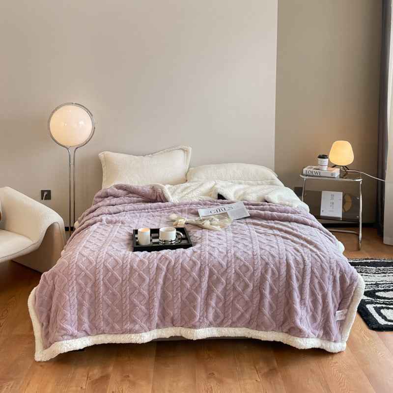 Autumn And Winter Thickening Taffeta Thermal Flannel Casual Blanket