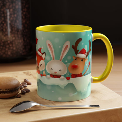 Festive Animal Friends Coffee Mug - Winter Holiday Theme
