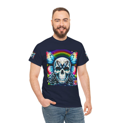 Skull Tee - Bright & Colorful Butterfly Design